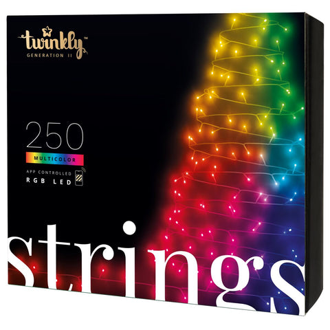 Twinkly Strings – App-Controlled LED Lights String with 250 RGB (16 Million Colors) LEDs. 65.6 feet. Green Wire. Indoor and Outdoor Smart Lighting Decoration - USED, LIKE NEW*