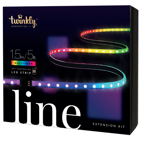 Twinkly Line – Extension Kit App-Controlled Adhesive + Magnetic LED Light Strip with RGB (16 Million Colors) LEDs. Extendable. 5 feet. Black Strip. Indoor Smart Home Decoration Light- USED, VERY GOOD*