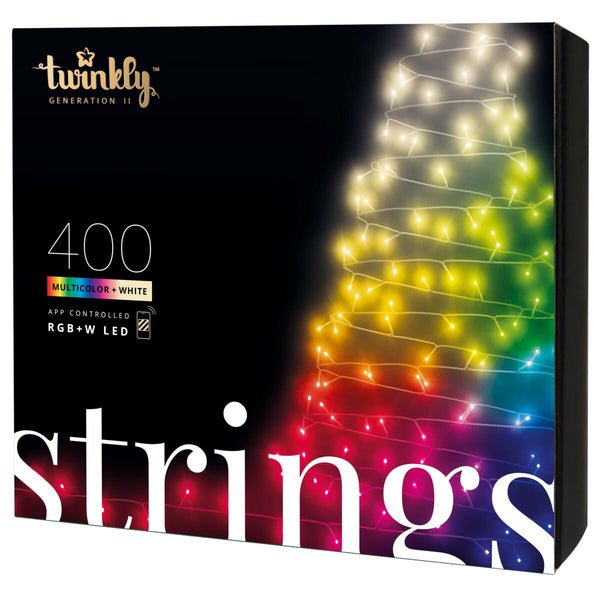 Twinkly Strings – App-Controlled LED Lights String with 400 RGB+W (16 Million Colors + Pure Warm White) LEDs. 105 feet. Green Wire. Indoor and Outdoor Smart Lighting Decoration - USED, LIKE NEW*