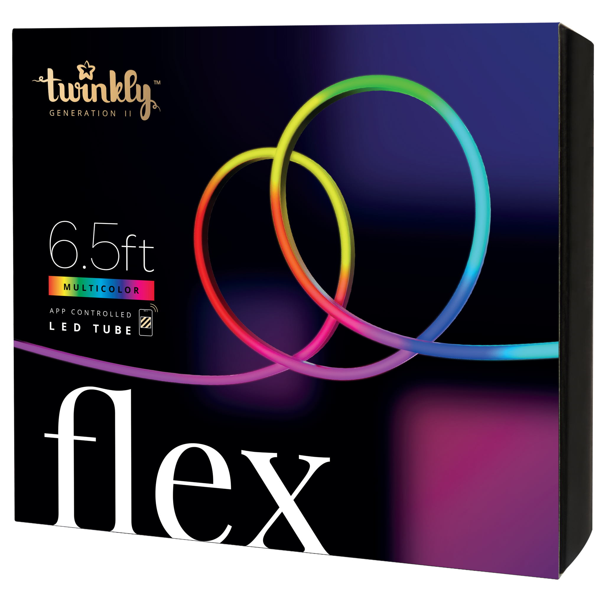 Twinkly Flex – App-Controlled Flexible Light Tube with RGB (16 Million Colors) LEDs. 6.5 feet. White Wire. Indoor Smart Home Decoration Light - USED, LIKE NEW*