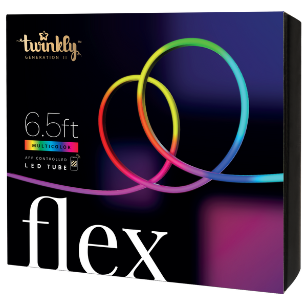 Twinkly Flex – App-Controlled Flexible Light Tube with RGB (16 Million Colors) LEDs. 6.5 feet. White Wire. Indoor Smart Home Decoration Light - USED, LIKE NEW*