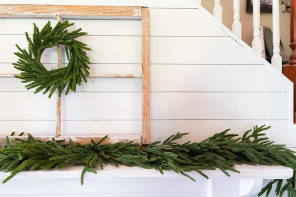 Vita Domi 12" Real Touch Norfolk Pine Wreath, Christmas Wreaths for Front Door Outside, Green Wreath Christmas, Faux Cedar Wreath, Window Wreaths, Evergreen Wreath, Norfolk Wreath, Chair Wreath / 26 Tips