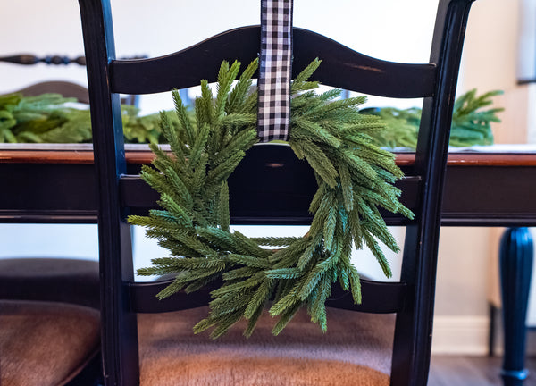 Vita Domi 12" Real Touch Norfolk Pine Wreath, Christmas Wreaths for Front Door Outside, Green Wreath Christmas, Faux Cedar Wreath, Window Wreaths, Evergreen Wreath, Norfolk Wreath, Chair Wreath / 26 Tips